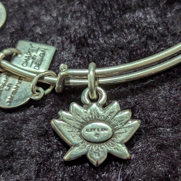 Alex & Ani Aphrodites Flower Charm Bracelet Silver Tone - Picture 3 of 5